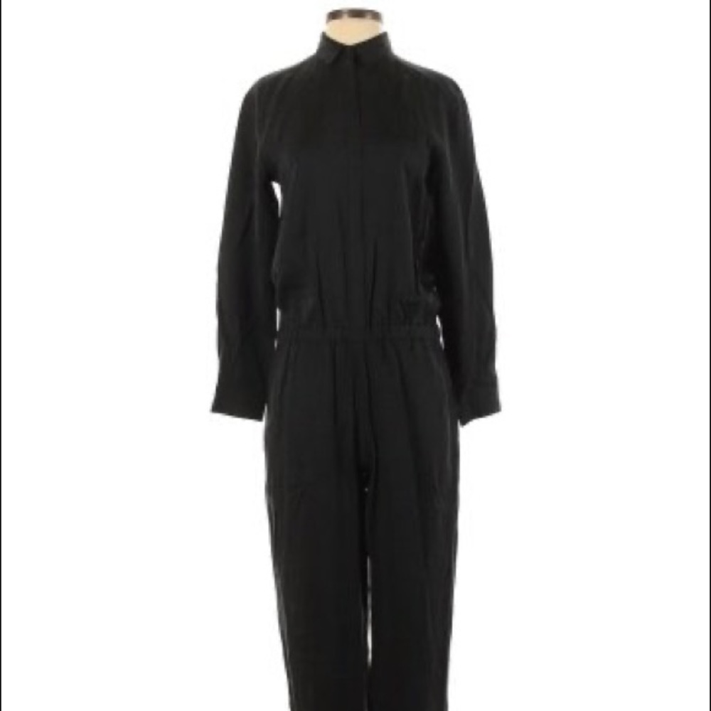 Black Club Monaco long sleeve collared jump suit